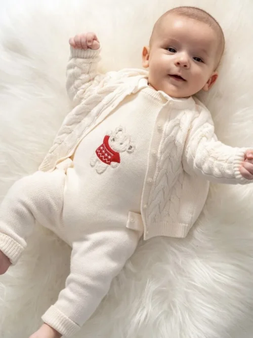 Komplet niemowlęcy 3-częściowy z misiem