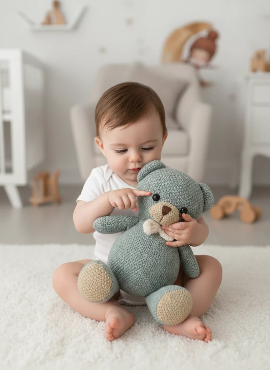 Miś na szydełku, zabawka dla dzieci