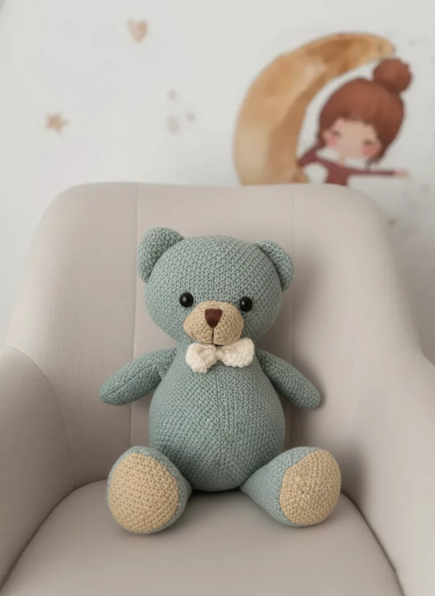 Miś na szydełku, zabawka dla dzieci