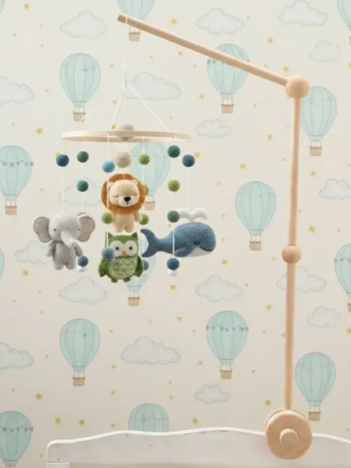 Wspornik do łóżeczka + pozytywka – uchwyt do karuzeli dziecięcej z mechanizmem melodyjnym